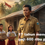 Ilustrasi guru honorer gaji 600 ribu perbulan.
